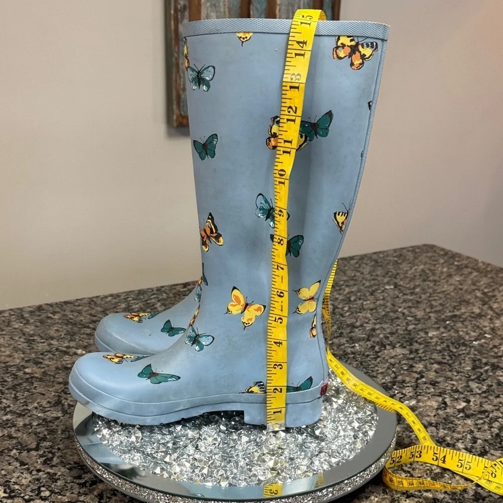 Chooka Light Blue Boots with Butterfly Design